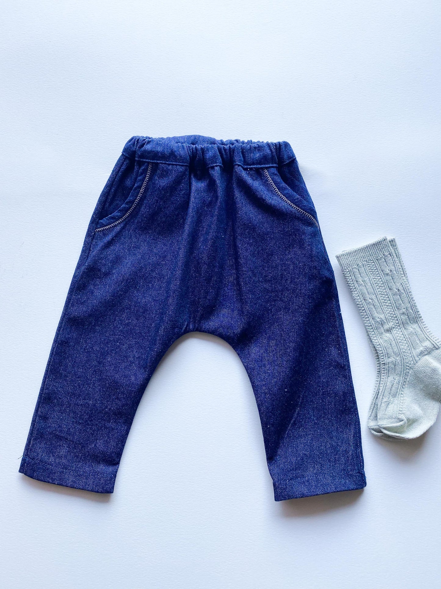 Denim harem pants